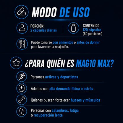 Magnesio Magmax10 60 cápsulas
